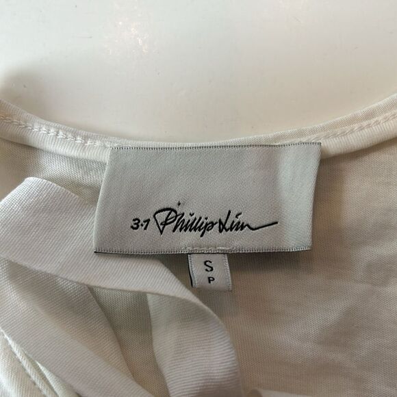 3-1 Phillip Lim Bohemian Sleeveless Lace-Front Top, White S - Picture 7 of 10